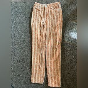 size 24 BDG Urban Outfitters orange/brown with floral print corduroy pants